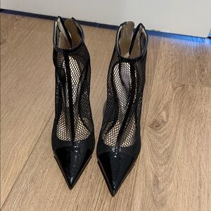 Jimmy Choo Black Mesh Pointed Heels